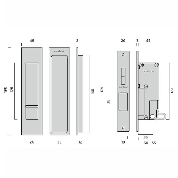 Nidus Mardeco Cavity Sliding Door Privacy Set Matte Black