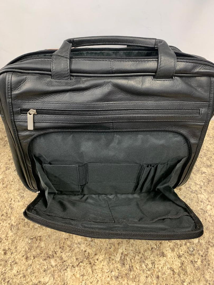 NLDA DayTrekr Double Top  Zip Leather Briefcase 771-1403