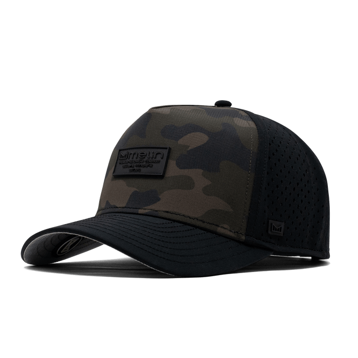 The front angled view of melin's Odyssey Brick Hydro in Olive Camo Midnight