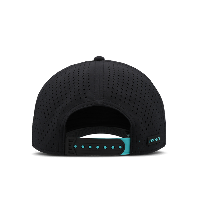 The back view of the melin Split Fit Odysea Connection Hydro hat in black