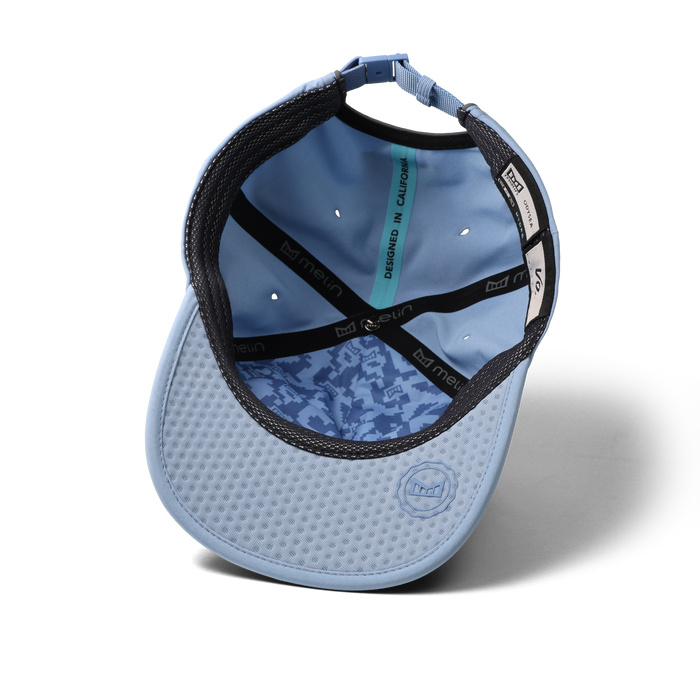 The inside view of the melin Odysea Hydro VO2 hat in Allure