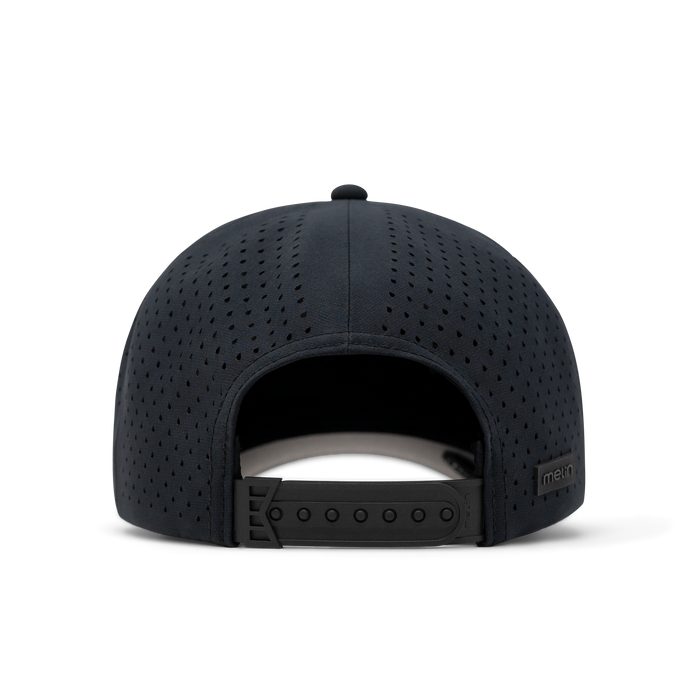 The back view of melin's Odysea Hydrolite snapback hat in Black