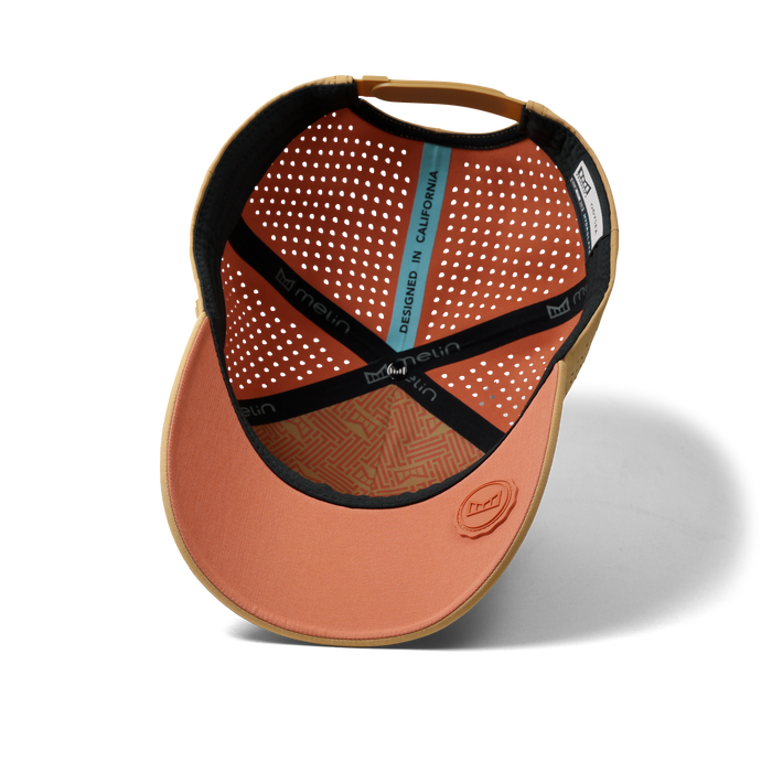 The inside view of the melin Split Fit Odysea Hydrolite hat in medal bronze