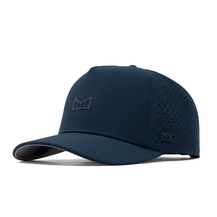 The front, angled view of the melin Odysea Hydrolite  Split Fit in  Navy
