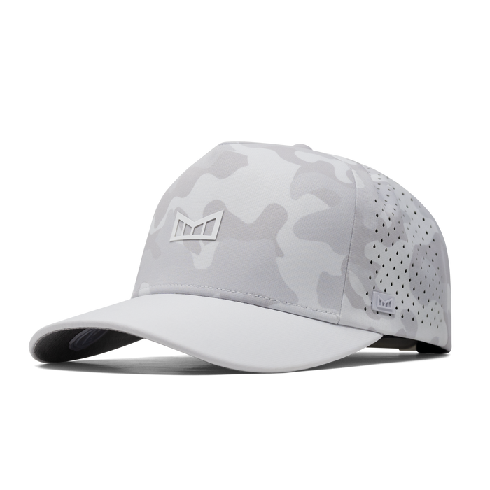 The front, angled view of the melin Odysea Hydrolite  Split Fit in  Snow Camo