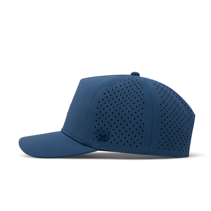The side view of melin's Odysea Hydrolite snapback hat in Steel Blue
