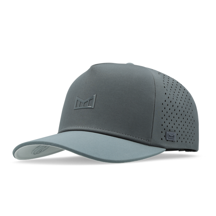 The front, angled view of the melin Odysea Hydrolite  Split Fit in  Stormy Blue