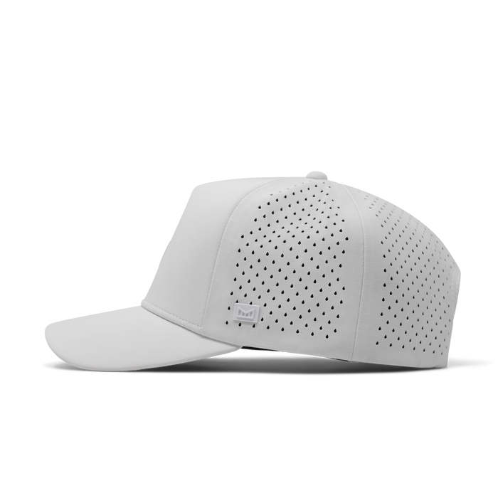 The side view of melin's Odysea Hydrolite snapback hat in White