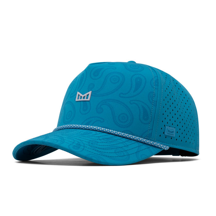 The front, angled view of the melin Split Fit Odysea Links Hydro  in  Electric Blue