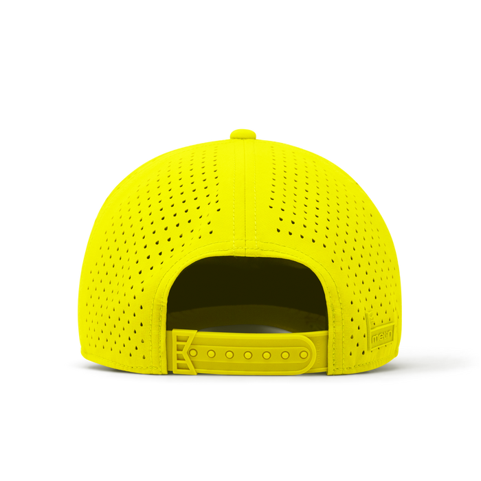 The back view of the melin Split Fit Odysea Links Hydro  in  Neon Yellow