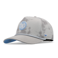 The front, angled view of the melin Odysea Links Hydro  Split Fit in  Sky / Light Grey