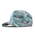The angled view of the melin Split Fit Odysea Mill Visions hat in marine