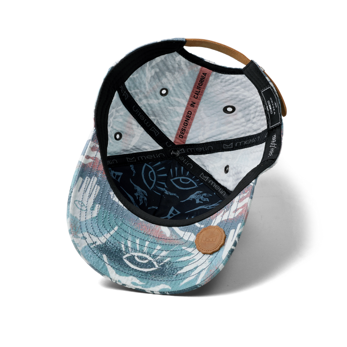 The inside view of the melin Split Fit Odysea Mill Visions hat in marine