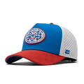 The front, angled view of the melin Odysea Mindset Hydro  Split Fit in Red / White / Blue