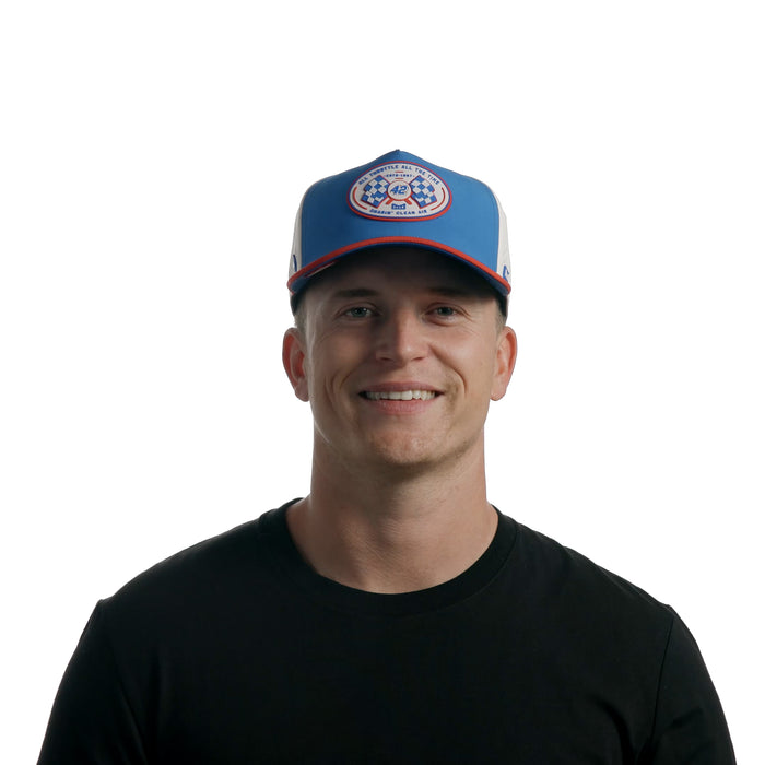 The model-image of melin's Odysea Mindset Hydro snapback hat in Red / White / Blue