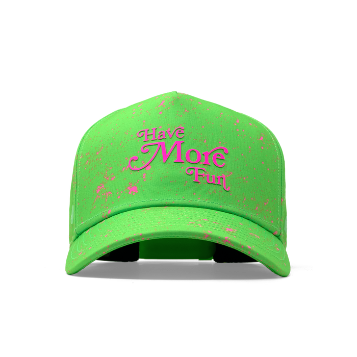 The front view of the melin Odysea Neon Hydro Split Fit in Slime