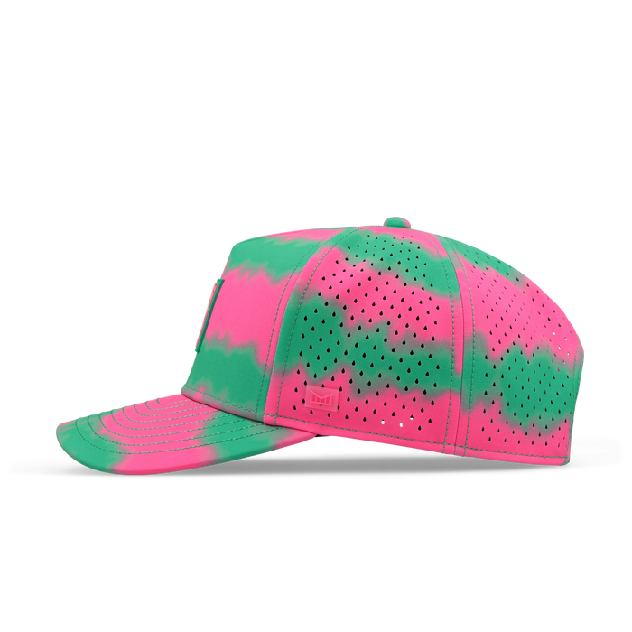 melin Split Fit Odysea Neon Tie Dye Hydro Hat in Neo Pink