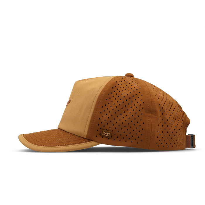 The side view of the melin Odysea Packable Hydro Split Fit in Bone Brown
