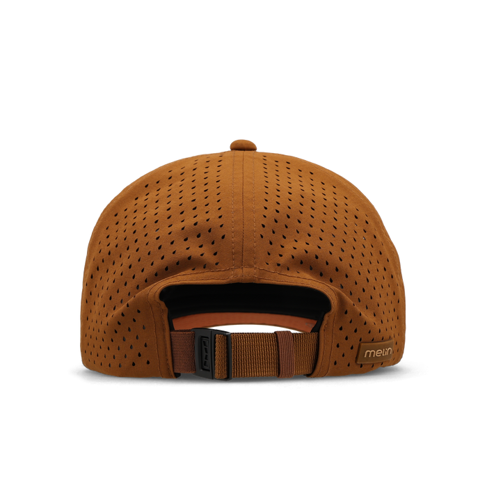 The back view of the melin Odysea Packable Hydro Split Fit in Bone Brown