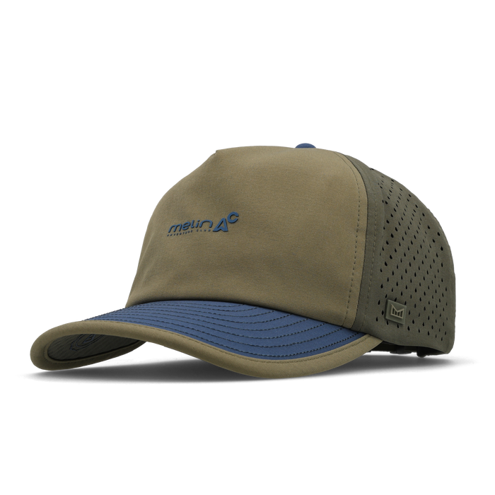 The front, angled view of the melin Odysea Packable Hydro Split Fit in Kalamata