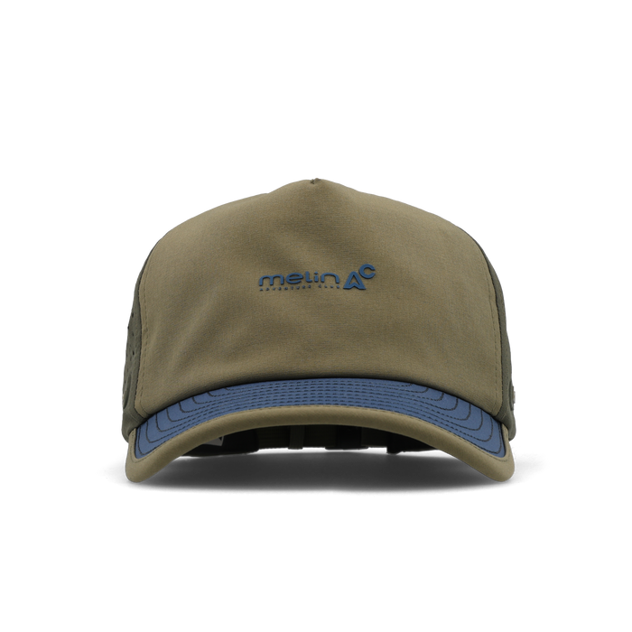 The front view of the melin Odysea Packable Hydro Split Fit in Kalamata