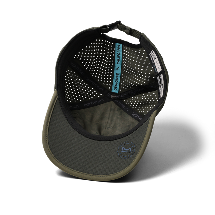 The inside view of the melin Odysea Packable Hydro Split Fit in Kalamata