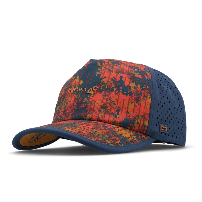 The front, angled view of the melin Odysea Packable Hydro Split Fit in MAC Rain Camo