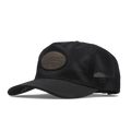 The angled view of the melin Split Fit Odysea Retro Brand Hydro hat in black