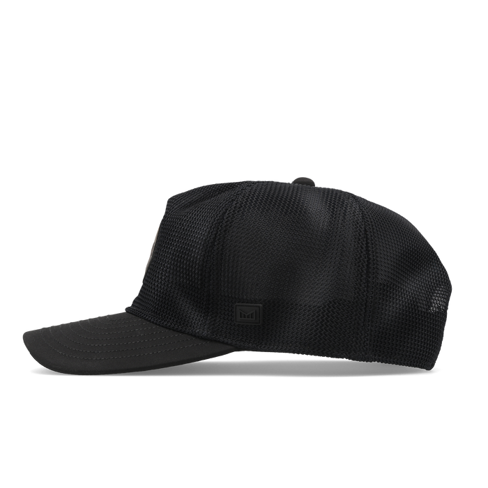 The side view of the melin Split Fit Odysea Retro Brand Hydro hat in black