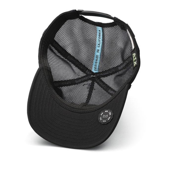 The inside view of the melin Split Fit Odysea Retro Brand Hydro hat in black