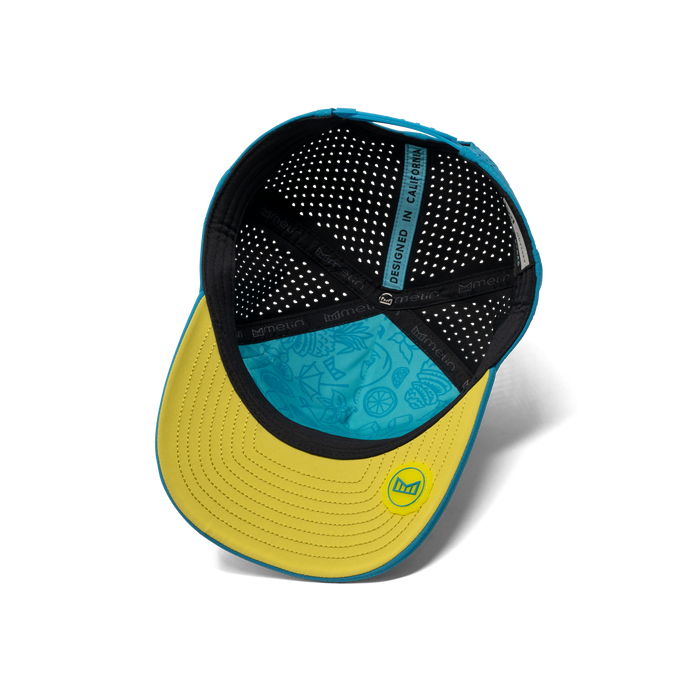 The inside view of the melin Odysea Rope Bulls Icon Hydro  Split Fit in  Blue Lagoon