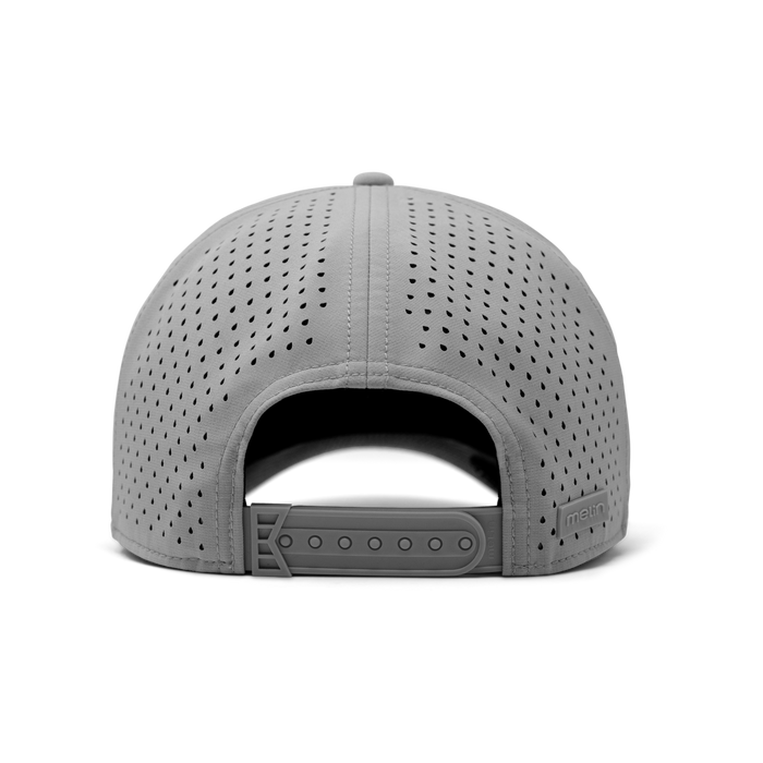 The back view of the melin Odysea Rope Bulls Icon Hydro  Split Fit in  Heather Grey