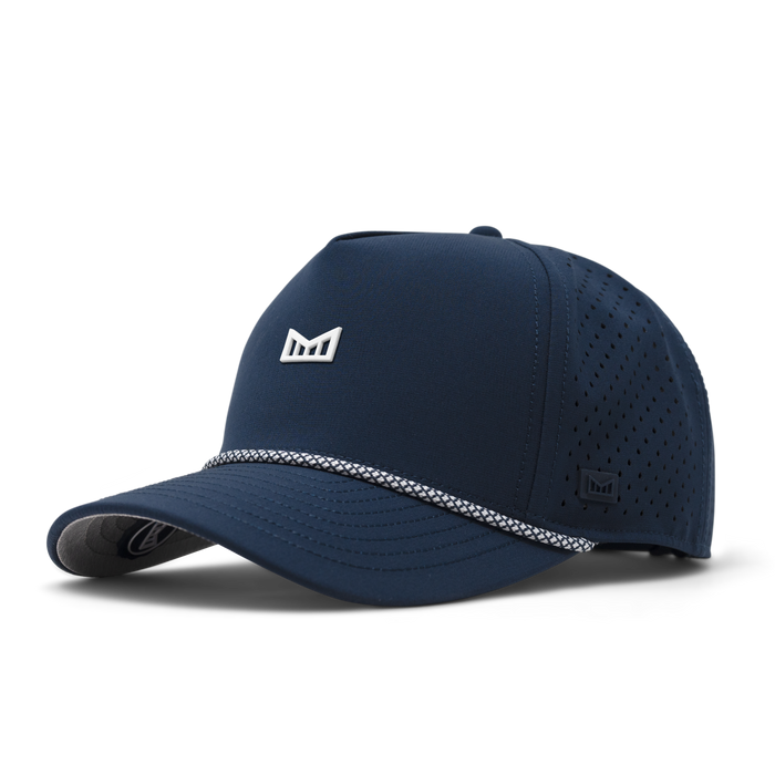 The front, angled view of the melin Odysea Rope Bulls Icon Hydro  Split Fit in  Navy