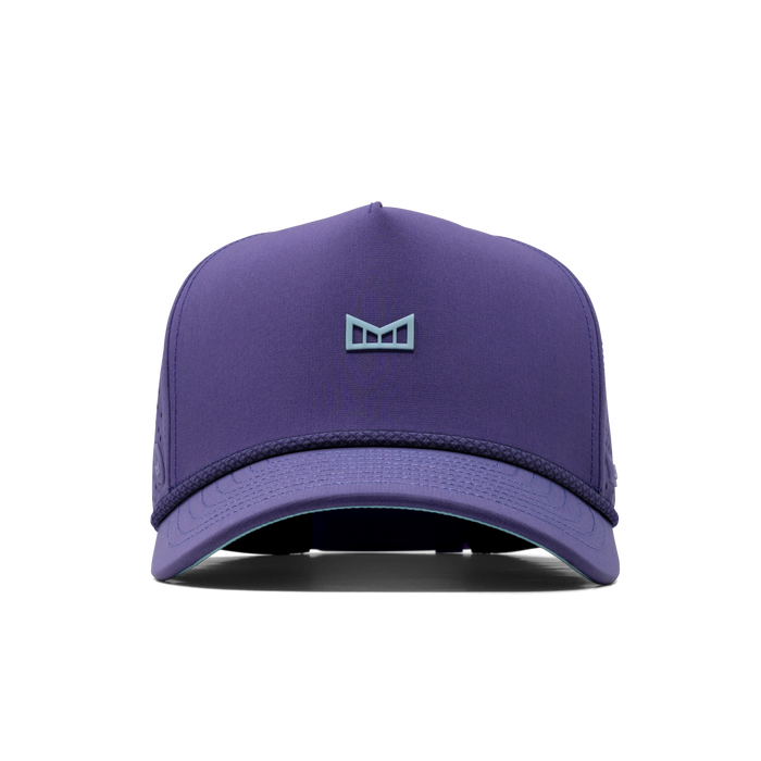 The front view of the melin Odysea Rope Bulls Icon Hydro  Split Fit in  Purple Haze