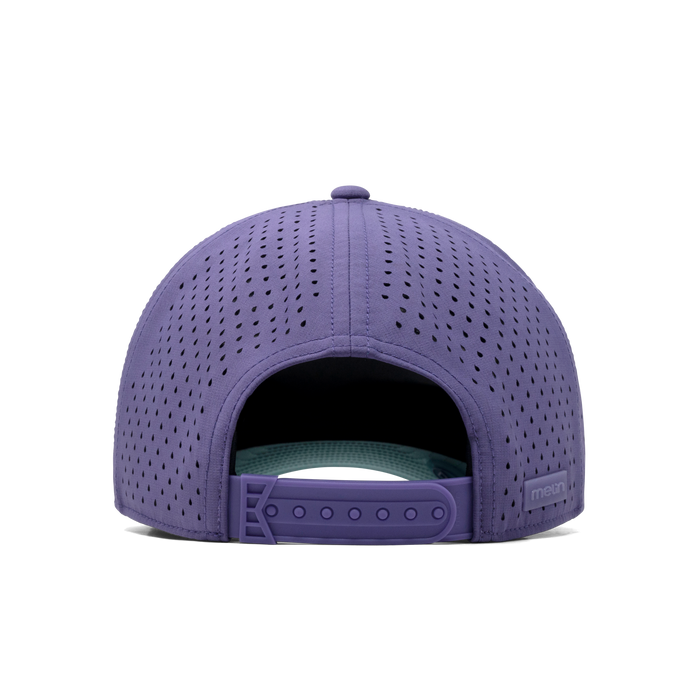The back view of the melin Odysea Rope Bulls Icon Hydro  Split Fit in  Purple Haze