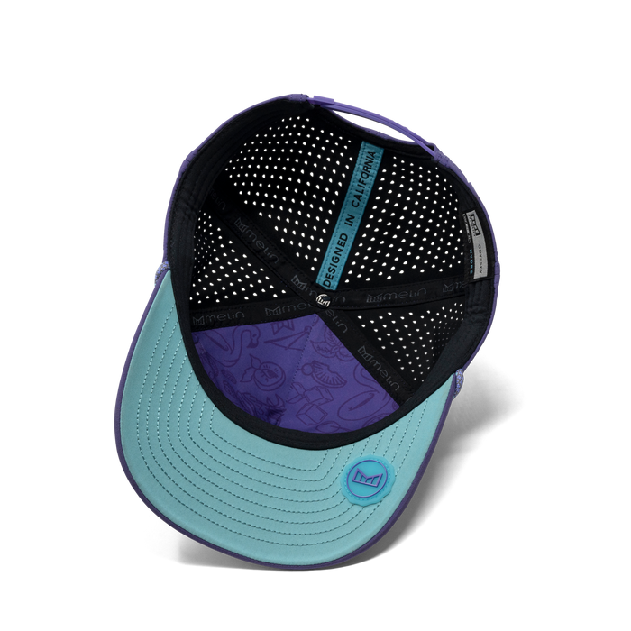 The inside view of the melin Odysea Rope Bulls Icon Hydro  Split Fit in  Purple Haze