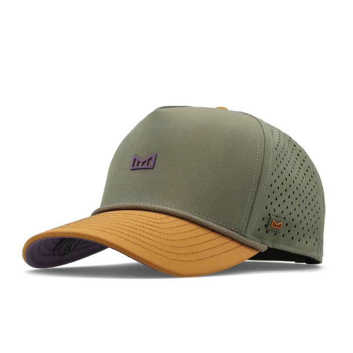 The front, angled view of the melin Split Fit Odysea Rope Bulls Icon Hydro hat in transit