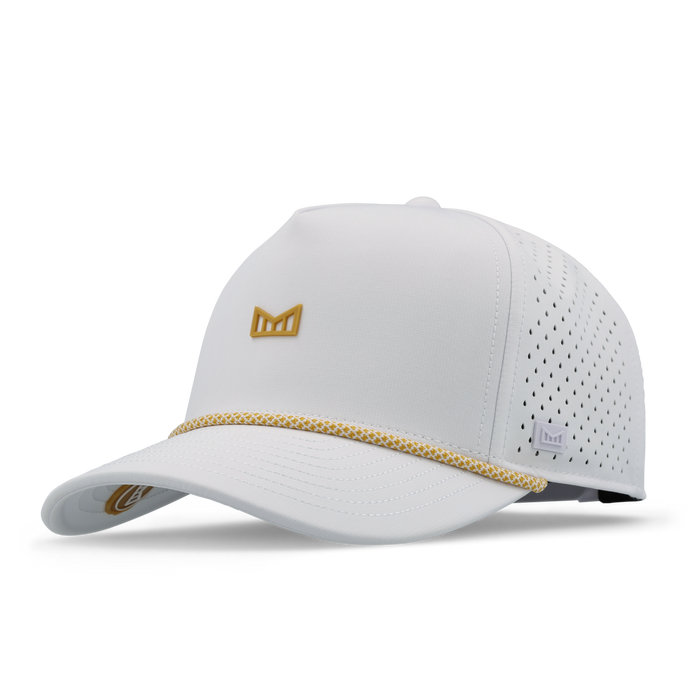 The front, angled view of the melin Odysea Rope Bulls Icon Hydro  Split Fit in  White / Gum