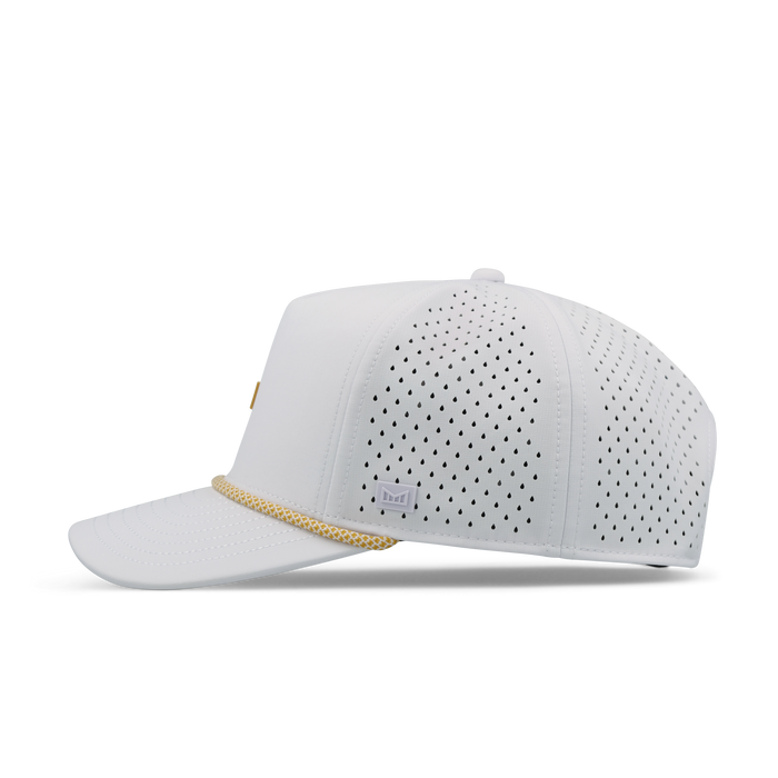 The side view of the melin Odysea Rope Bulls Icon Hydro  Split Fit in  White / Gum