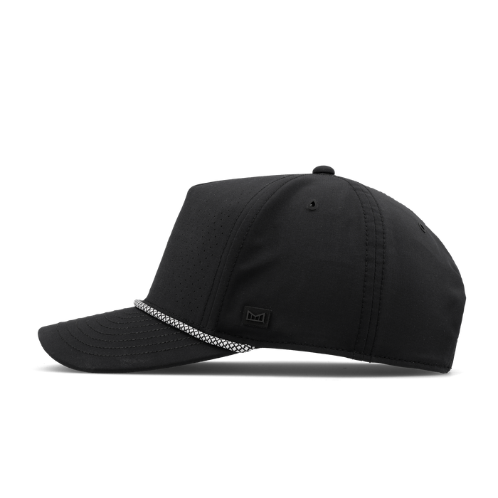 The side view of the melin Split Fit Odysea Rope Links Hydro hat in black