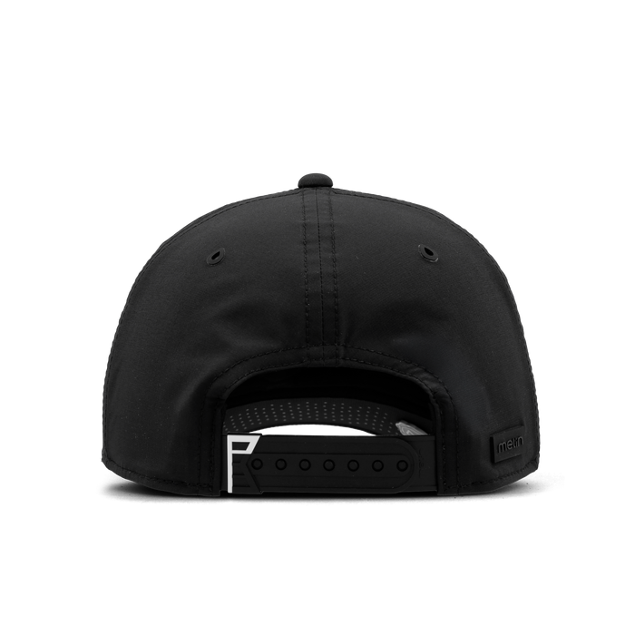 The back view of the melin Split Fit Odysea Rope Links Hydro hat in black