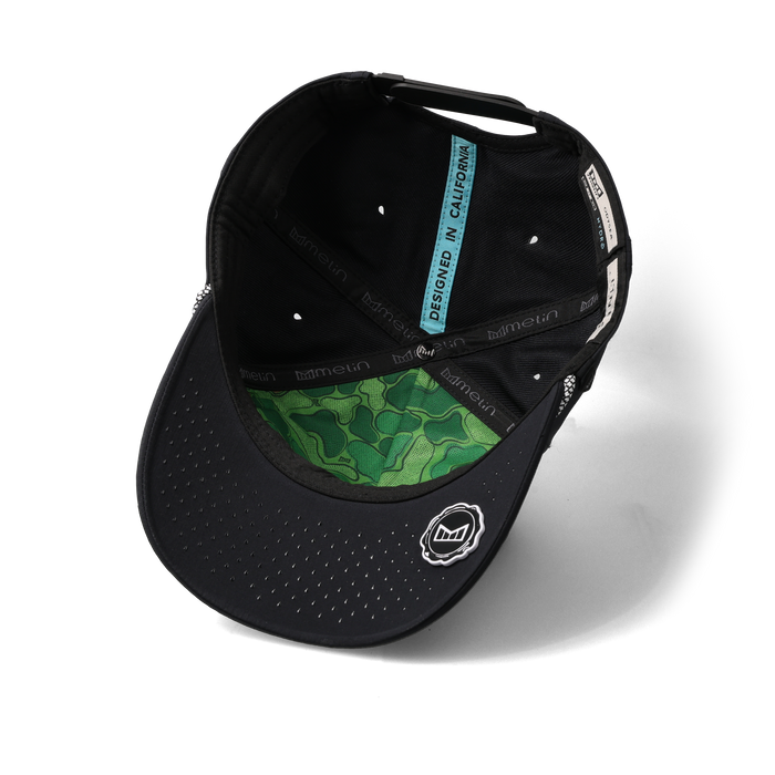 The inside view of the melin Split Fit Odysea Rope Links Hydro hat in black