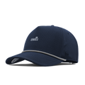 The angled view of the melin Split Fit Odysea Rope Links Hydro hat in navy
