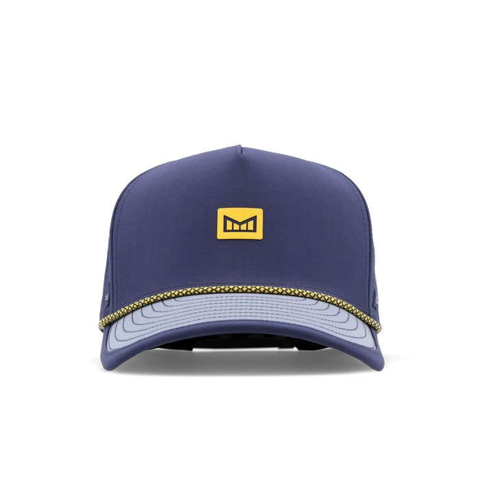 The frontal view of the melin Split Fit Odysea Rope Streamline Hydro hat in peacoat