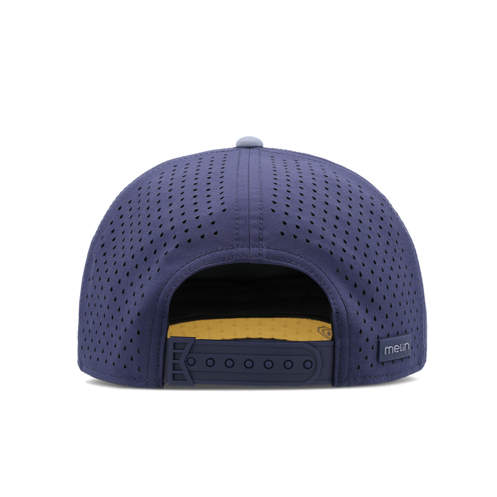 The back view of the melin Split Fit Odysea Rope Streamline Hydro hat in peacoat