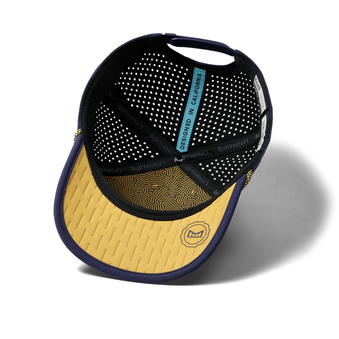 The inside view of the melin Split Fit Odysea Rope Streamline Hydro hat in peacoat