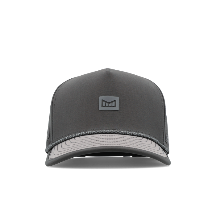 The frontal view of the melin Split Fit Odysea Rope Streamline Hydro hat in raven