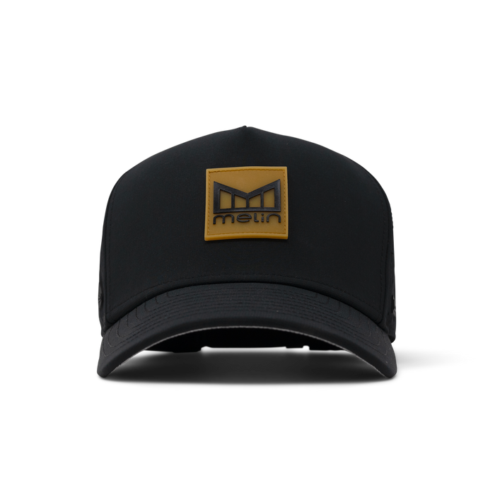 The front view of melin's Odysea Stacked Hydro - Black / Gum