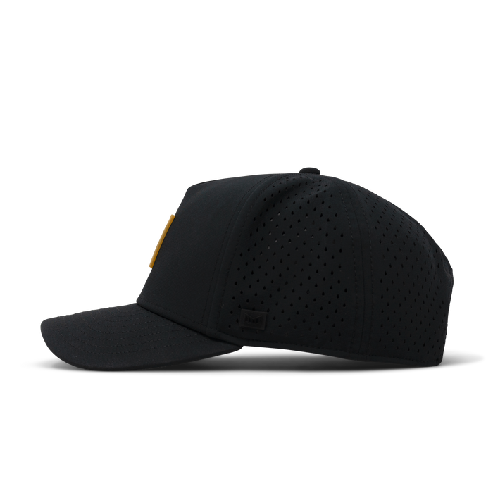 The side view of melin's Odysea Stacked Hydro - Black / Gum