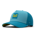 The front, angled view of the melin Odysea Stacked Hydro  Split Fit in  Blue Lagoon